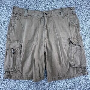 Carhartt Force Cargo‎ Shorts Men's 42 Brown Ripstop Relaxed Fit Workwear